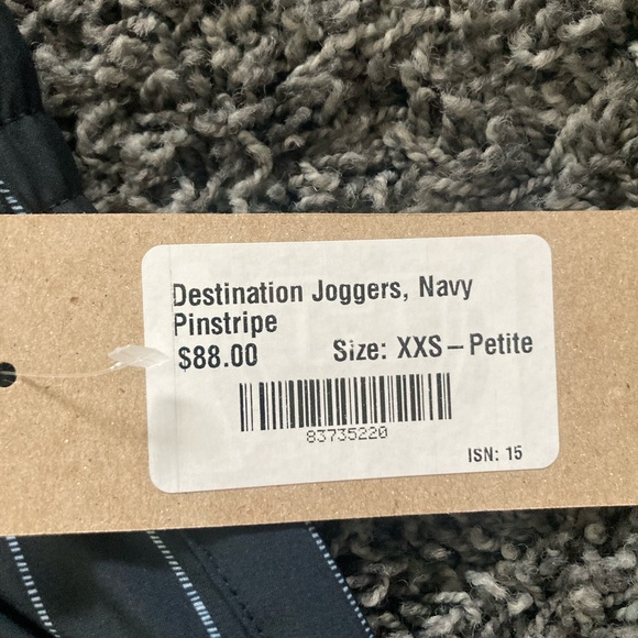 Albion Fit DESTINATION JOGGERS, NAVY PINSTRIPE XXS Petite - Picture 13 of 13